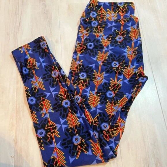 LuLaRoe Blue Arrow Leggings - Picture 2 of 5